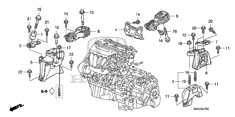 50855-SWA-A80 - STAY, TRANSMISSION MOUNTING