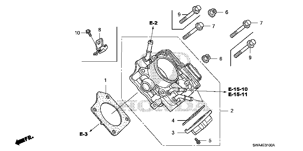 16400-R11-A01 - THROTTLE BODY, ELECTRONIC CONTROL (GMD7E)