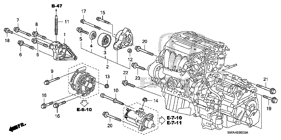 11910-RZA-000 - BRACKET, ENGINE SIDE MOUNTING