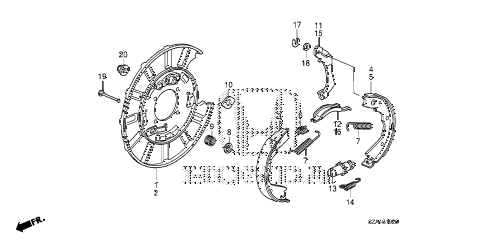 2015 pilot EX-L(4WD/LEA/NAVI) 5 DOOR 5AT PARKING BRAKE SHOE diagram 2015 pilot EX-L(4WD/LEA/NAVI) 5 DOOR 5AT PARKING BRAKE SHOE diagram