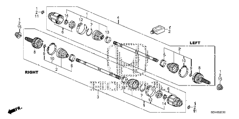 2015 pilot EX-L(4WD/LEA/NAVI) 5 DOOR 5AT REAR DRIVESHAFT diagram 2015 pilot EX-L(4WD/LEA/NAVI) 5 DOOR 5AT REAR DRIVESHAFT diagram
