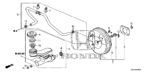 2015 pilot EX-L(4WD/LEA/NAVI) 5 DOOR 5AT BRAKE MASTER CYLINDER - MASTER POWER (KA/KC) diagram 2015 pilot EX-L(4WD/LEA/NAVI) 5 DOOR 5AT BRAKE MASTER CYLINDER - MASTER POWER (KA/KC) diagram