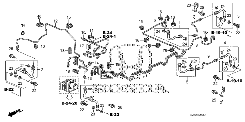 2015 pilot EX-L(4WD/LEA/NAVI) 5 DOOR 5AT BRAKE LINES (VSA) diagram 2015 pilot EX-L(4WD/LEA/NAVI) 5 DOOR 5AT BRAKE LINES (VSA) diagram