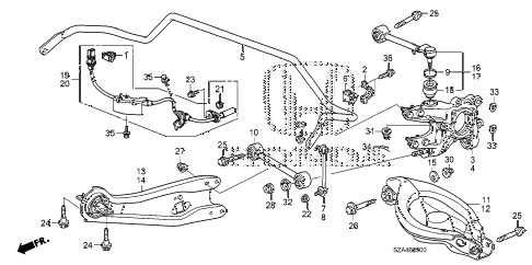 2015 pilot EX-L(4WD/LEA/NAVI) 5 DOOR 5AT REAR LOWER ARM diagram 2015 pilot EX-L(4WD/LEA/NAVI) 5 DOOR 5AT REAR LOWER ARM diagram