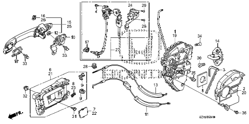 2014 pilot TOURIN(4WD) 5 DOOR 5AT FRONT DOOR LOCKS - OUTER HANDLE diagram 2014 pilot TOURIN(4WD) 5 DOOR 5AT FRONT DOOR LOCKS - OUTER HANDLE diagram
