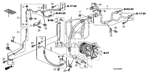 2014 pilot TOURIN(4WD) 5 DOOR 5AT A/C AIR CONDITIONER (HOSES - PIPES) diagram 2014 pilot TOURIN(4WD) 5 DOOR 5AT A/C AIR CONDITIONER (HOSES - PIPES) diagram