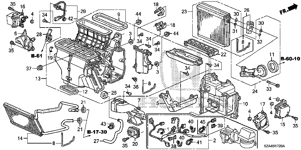 79021-SZA-A01 - COVER, HEATER CORE