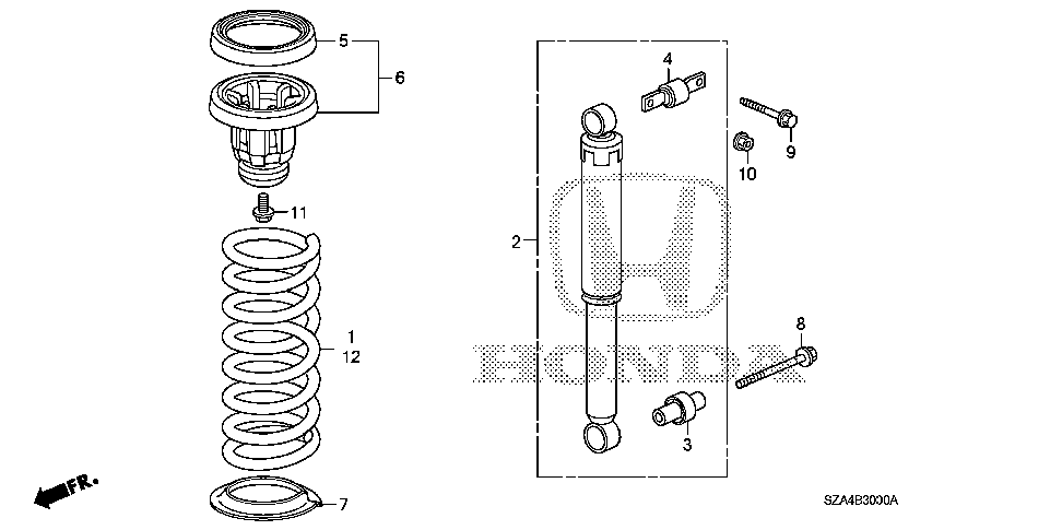 52622-SZA-A01 - BUSH, SHOCK ABSORBER (LOWER)