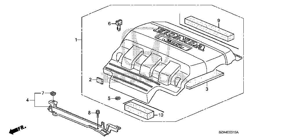 17124-RN0-A00 - RUBBER B, ENGINE COVER