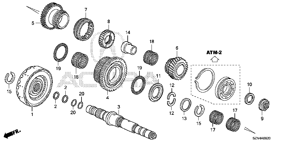 23505-RT4-010 - GEAR, THIRD SHAFT SIXTH