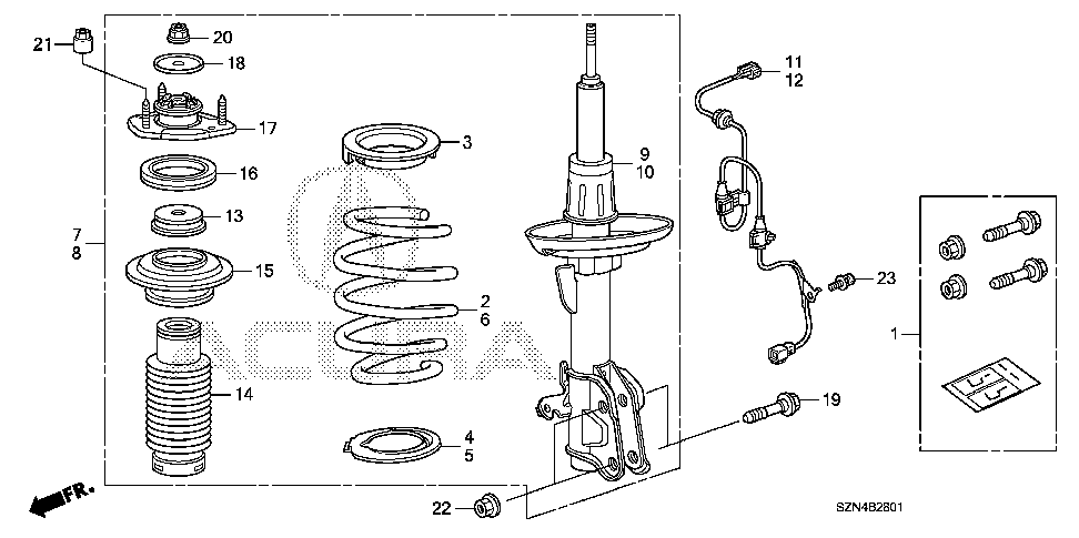 51923-STX-A51 - WASHER, FR. SHOCK ABSORBER MOUNTING