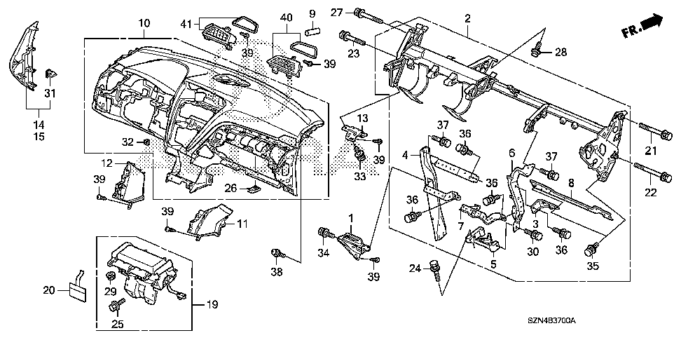 61335-SZN-A00ZZ - STAY, CENTER JOINT (LOWER)