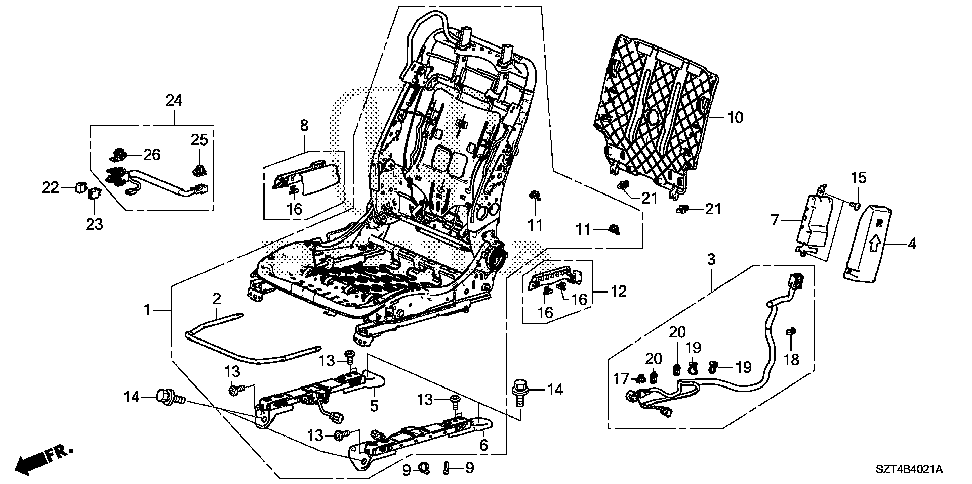 81162-SZT-A01 - SUB-WIRE, R. FR. SEAT-BACK OPDS