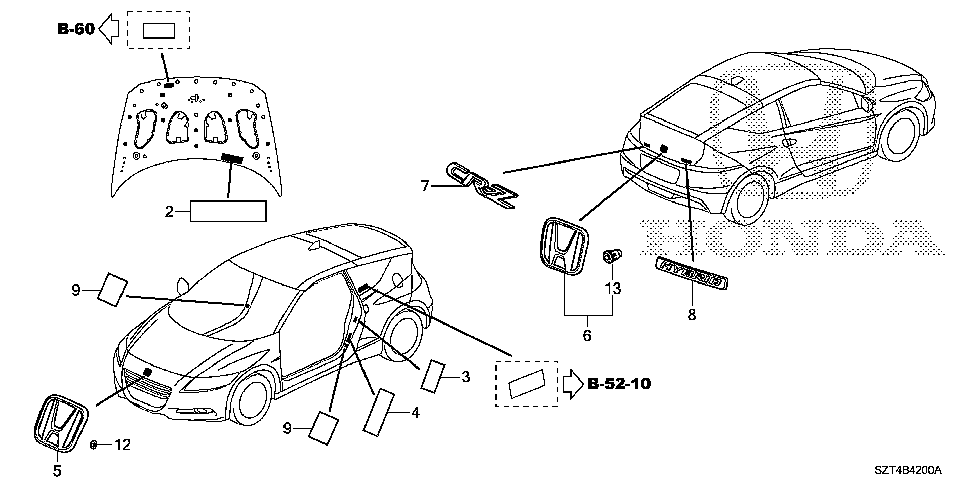 75700-SZT-G01 - EMBLEM (H)