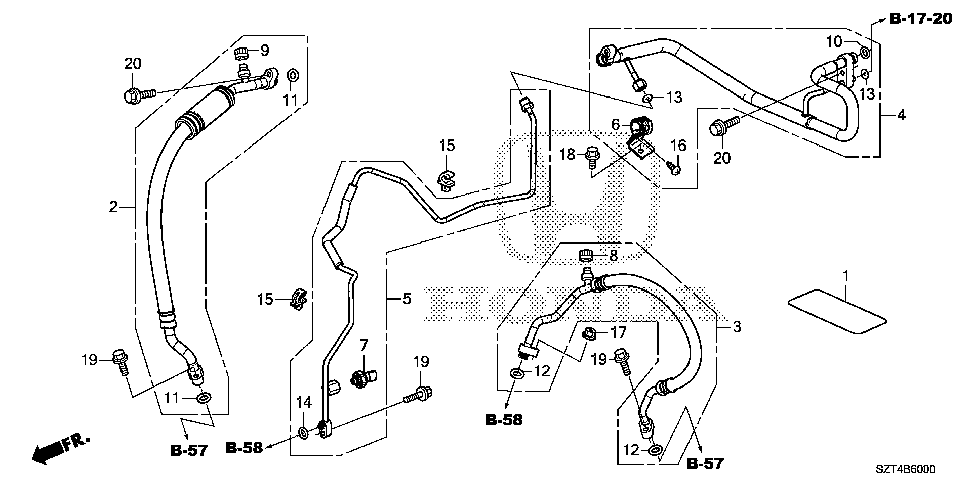 80361-SZT-G00 - CLAMP, AIR CONDITIONER PIPE