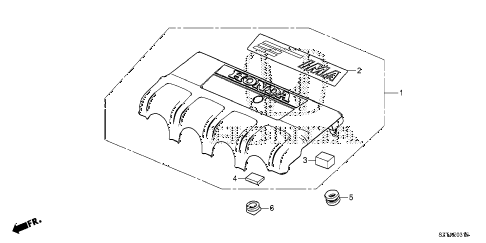 2015 cr&#45;z EX 3 DOOR CVT ENGINE COVER diagram
