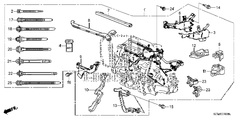 2015 cr&#45;z EX 3 DOOR CVT ENGINE WIRE HARNESS diagram