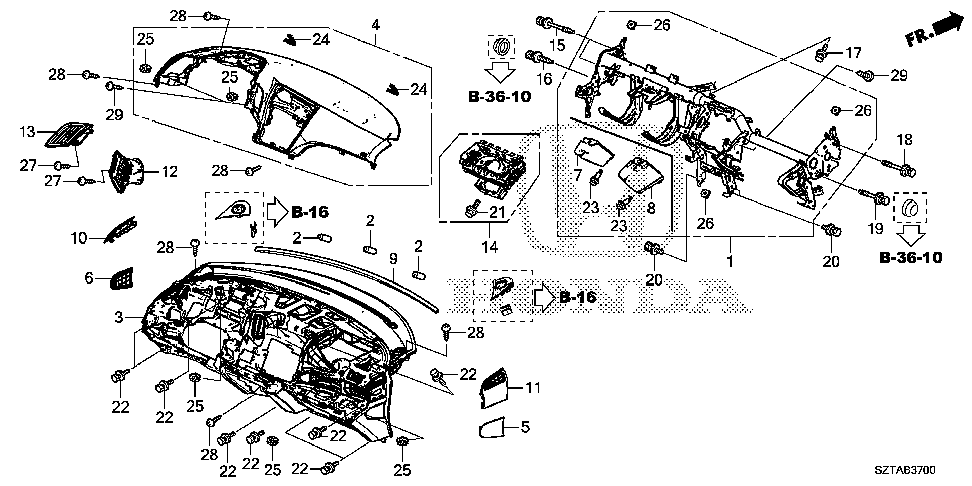 77620-SZT-G02ZB - OUTLET ASSY., DRIVER (OUTER) *NH167L*(GRAPHITE BLACK)