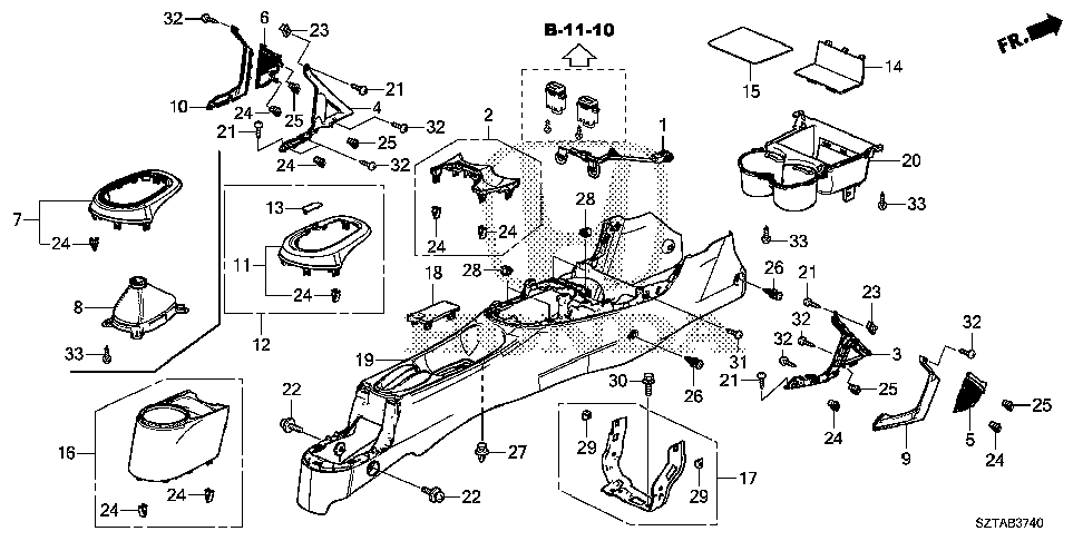 77276-SZT-G11ZD - BOOT SET, CHANGE LEVER (TYPEV)