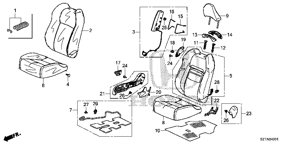81137-SZT-A02 - PAD, R. FR. SEAT CUSHION
