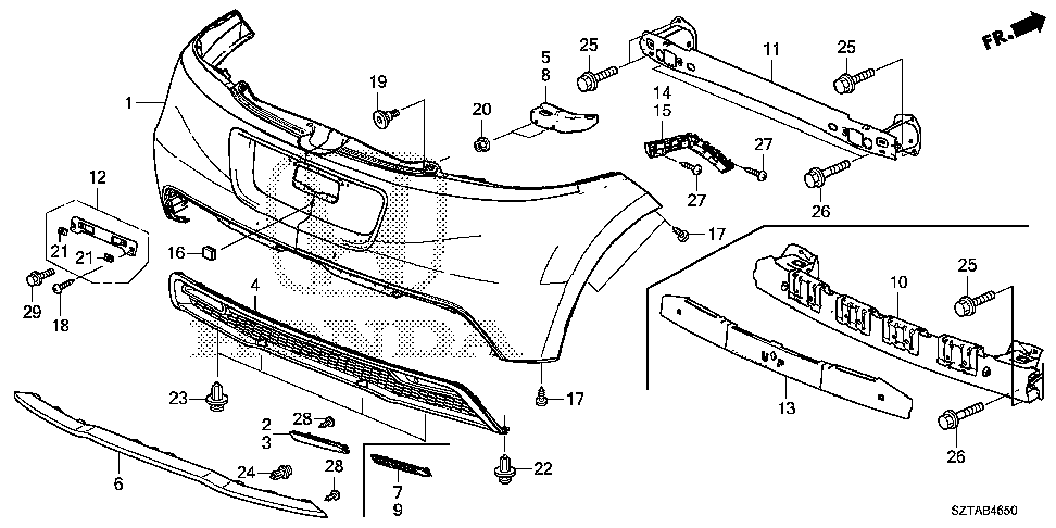 71504-SZT-A10 - GARNISH, R. RR. BUMPER DIFFUSER