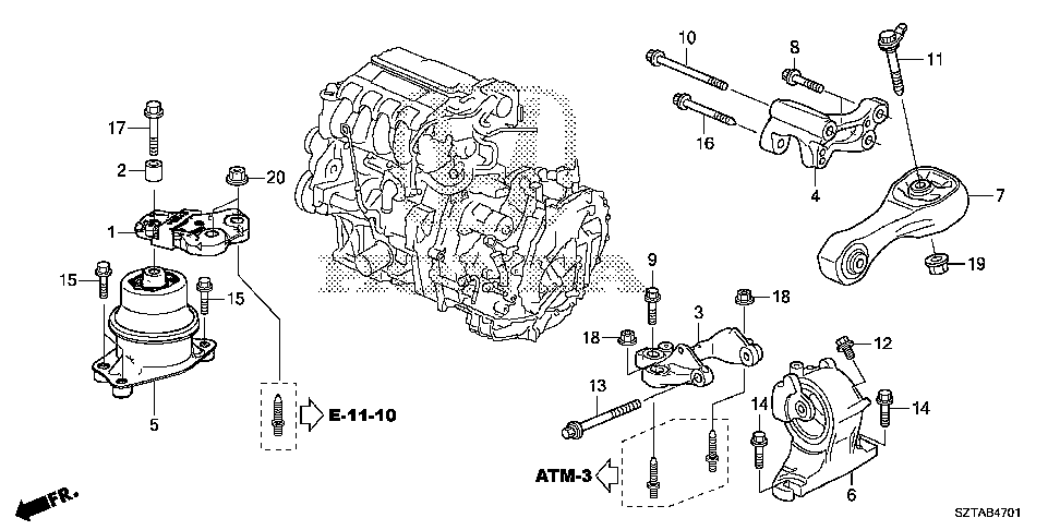 90174-TM5-000 - BOLT, FLANGE (12X45)