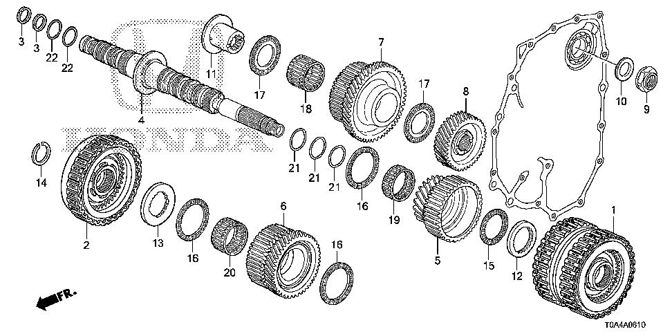 23455-R5L-A00 - GEAR, SECONDARY SHAFT THIRD