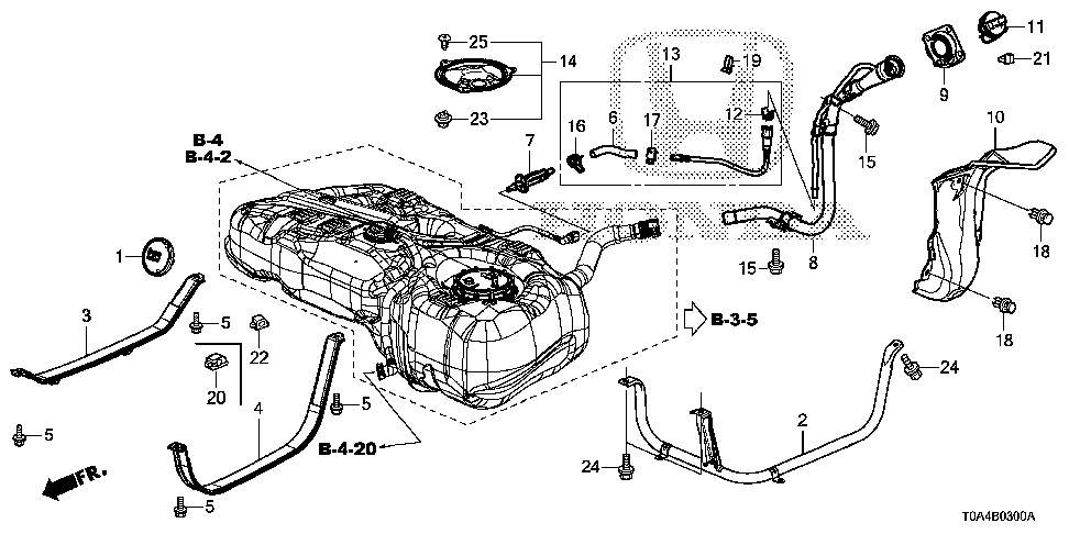 17522-T0A-000 - BAND, L. FUEL TANK MOUNTING