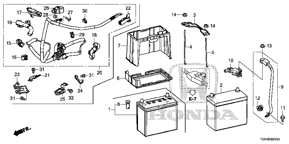 31512-T0A-A00 - PLATE, BATTERY SETTING