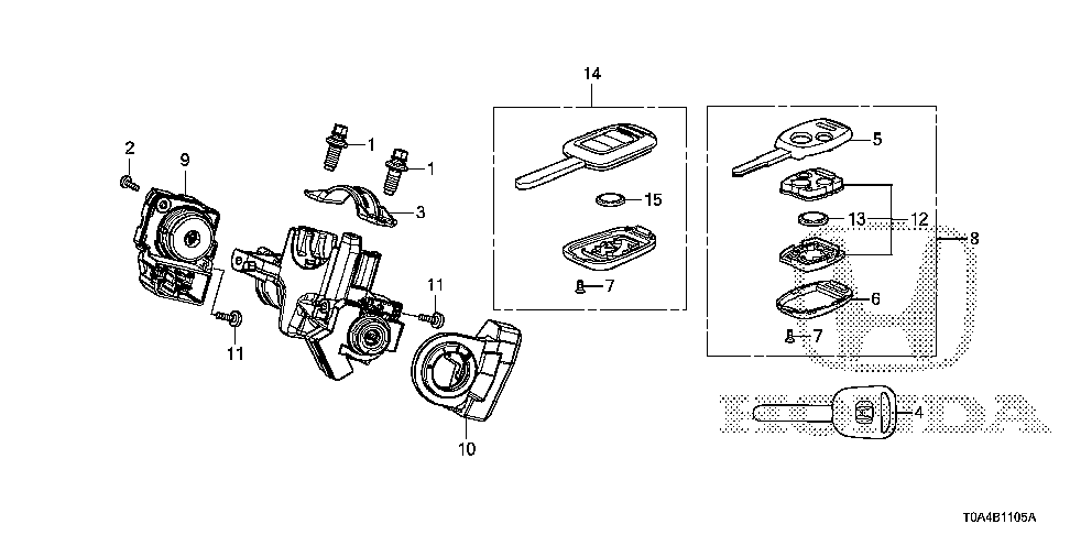 35118-T0A-A00 - KEY, IMMOBILIZER & TRANSMITTER(BLANK)