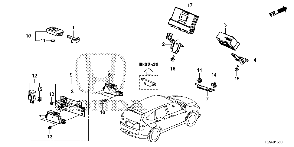 38331-T0A-A00 - BRACKET, SUB RELAY BOX