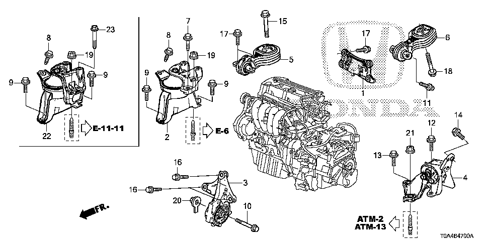 50850-T1W-A11 - MOUNTING, TRANSMISSION