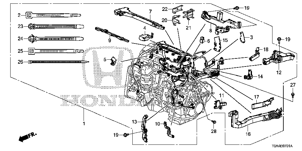 32131-5A2-A00 - HOLDER, ENGINE WIRE HARNESS (BLOCK)