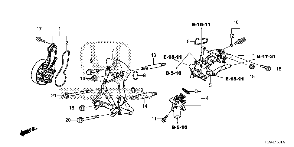 19412-5A2-A00 - O-RING, WATER PASSAGE (OIL)