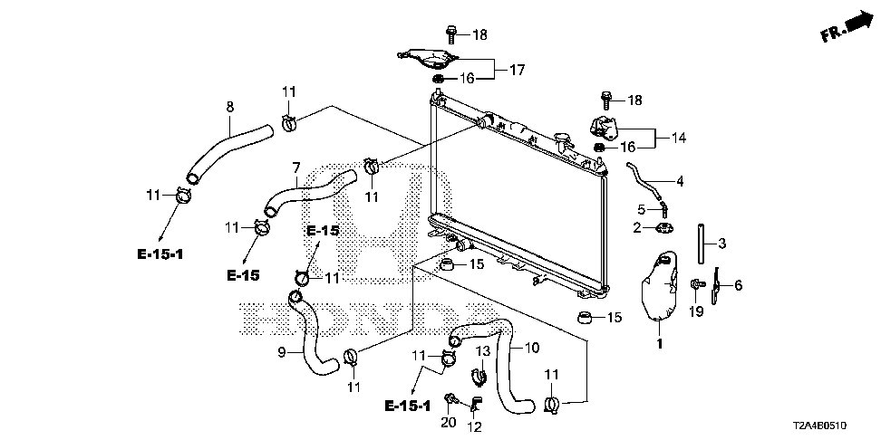 74176-T2A-A00 - BRACKET, L. RADIATOR MOUNTING (UPPER)