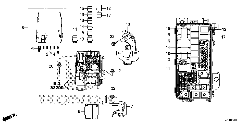 38259-T2A-A00 - BRACKET, RELAY BOX (RR)