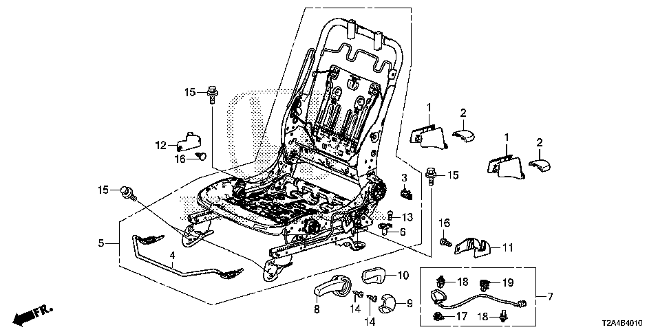 81526-T2F-A12 - FRAME, L. FR. SEAT