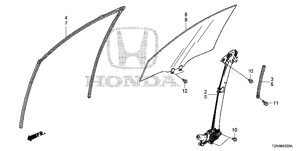 72271-T2A-A01 - SASH, L. FR. DOOR CENTER (LOWER)