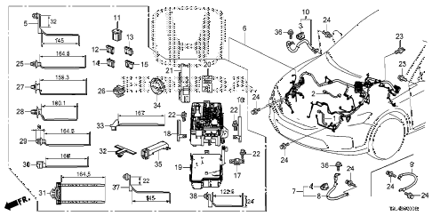 Honda online store : 2015 accord wire harness (1) parts