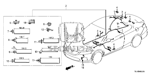 Honda online store : 2016 accord wire harness (3) parts