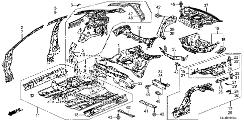 2014 accord EX-LV6 2 DOOR 6AT FLOOR - INNER PANEL diagram 2014 accord EX-LV6 2 DOOR 6AT FLOOR - INNER PANEL diagram