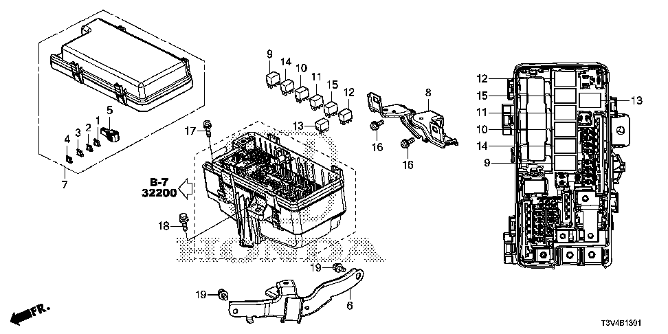 38259-T3V-A00 - BRACKET, RELAY BOX (RR)