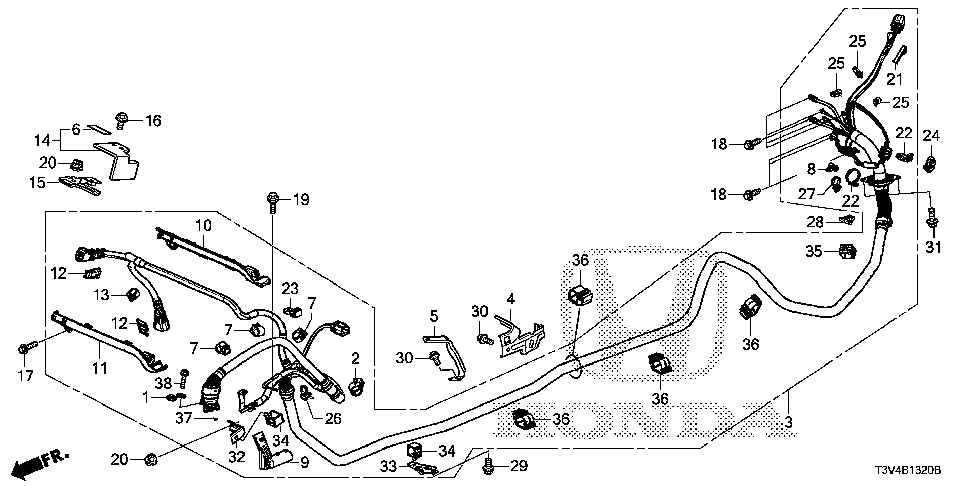 38895-5K0-A01 - STAY, COMPRESSOR HIGH VOLTAGE CONNECTING