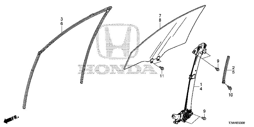 72235-T2F-A11 - CHANNEL, R. FR. DOOR RUN