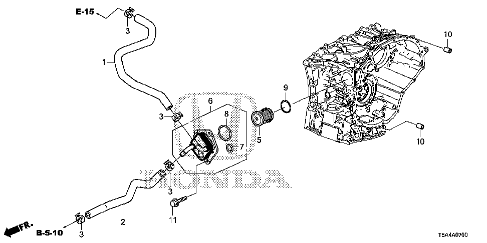 19421-5R0-000 - HOSE, CVTF WARMER IN.