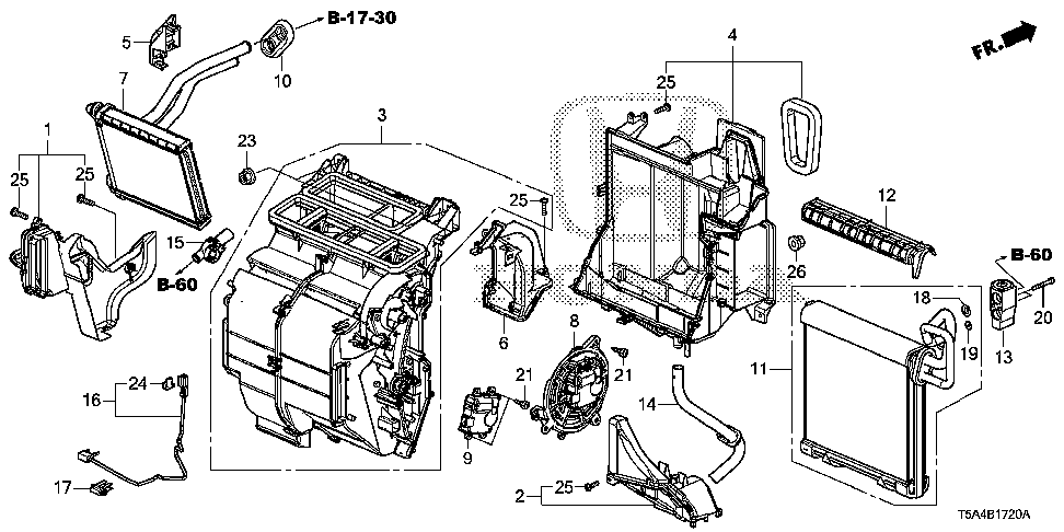 80210-T5R-A01 - EVAPORATOR SUB-ASSY.
