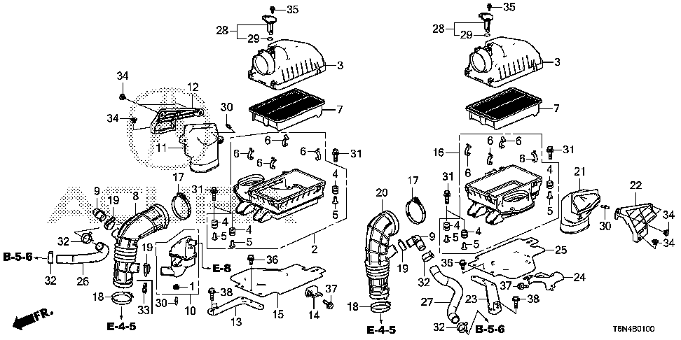 17201-58G-A00 - CASE SET, R. AIR CLEANER