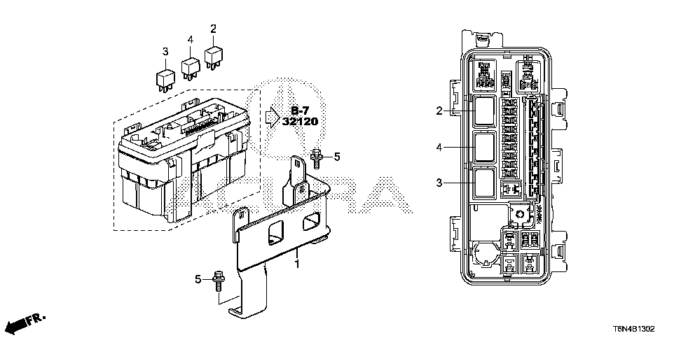 38232-T6N-A00 - BRACKET, SUB-FUSE BOX