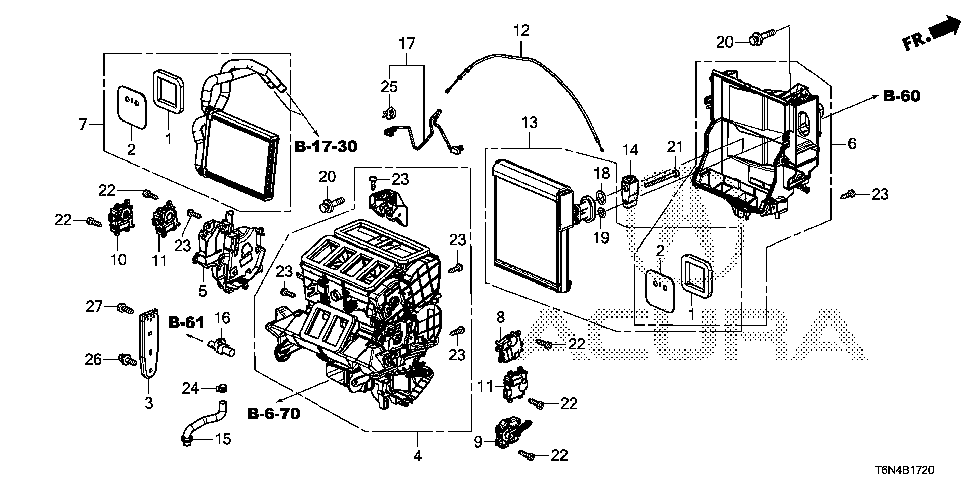 79107-T6N-A01 - COVER, HEATER CORE