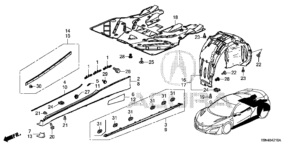 71802-T6N-A02 - GARNISH, R. SIDE SILL (OUTER)